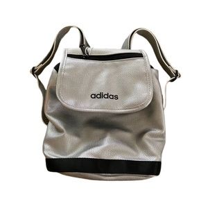 *NWT* Adidas PU Leather Mini Silver/Black Backpack